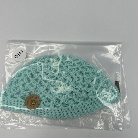 Handmade New Open Weave Fishnet Aunt Lynda's Ocean Cotton Knit Beanie- XXS/XS - Picture 10 of 10